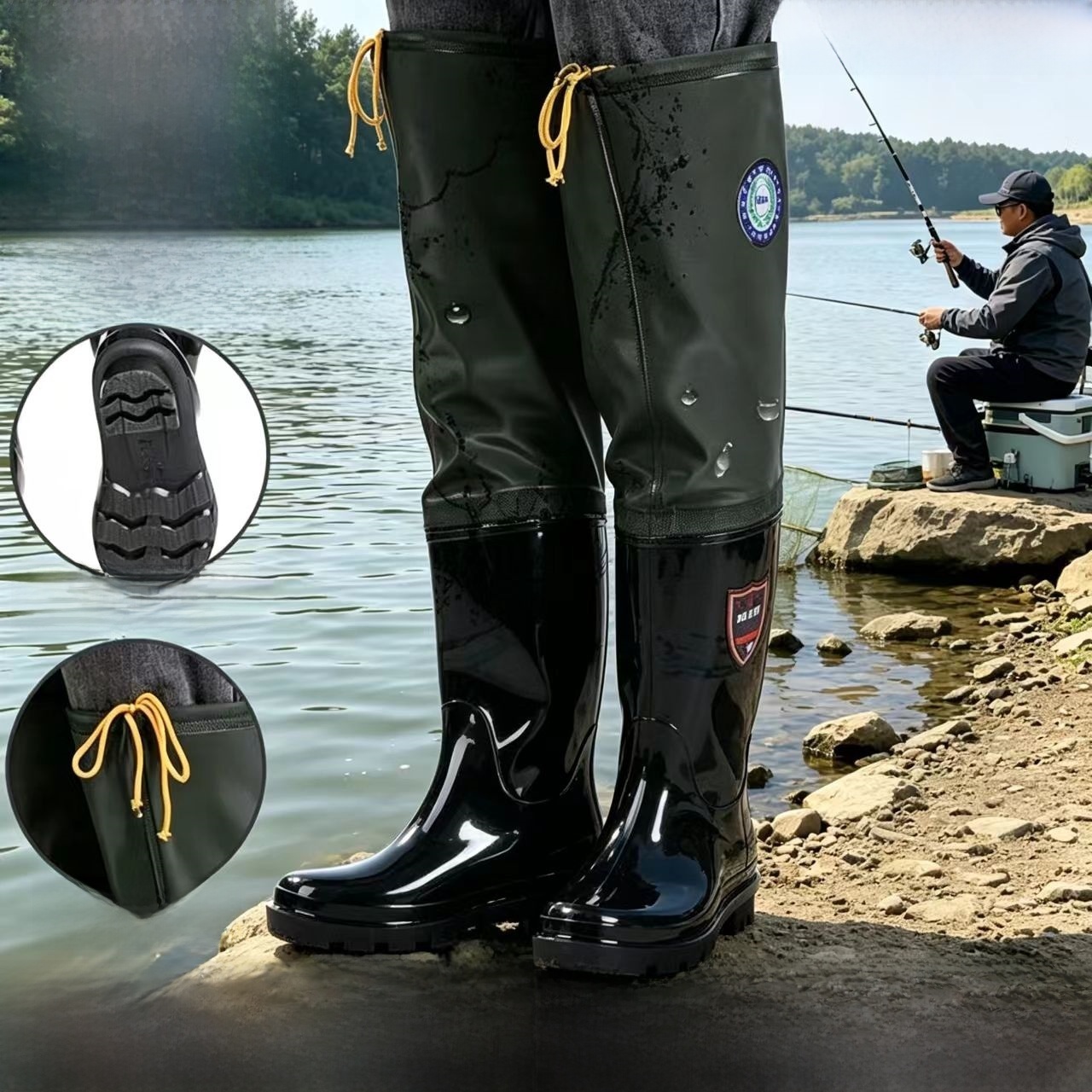 Pipe Bending Spring - Verdikte overknee regenlaarzen, hoge waterschoenen voor