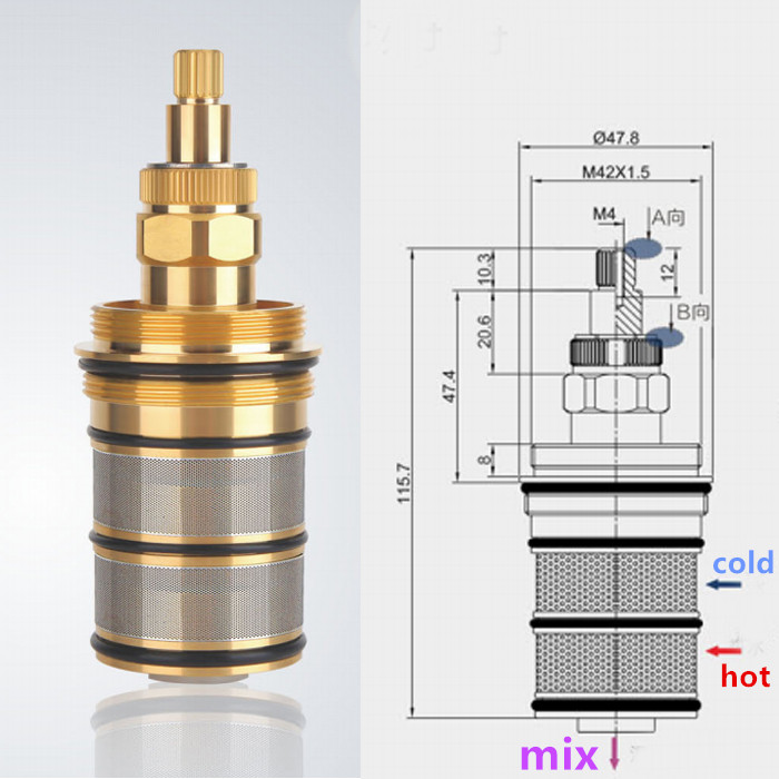 Messing Bad Douche Thermostati - Shower Valve Cartridge recensie en prijs